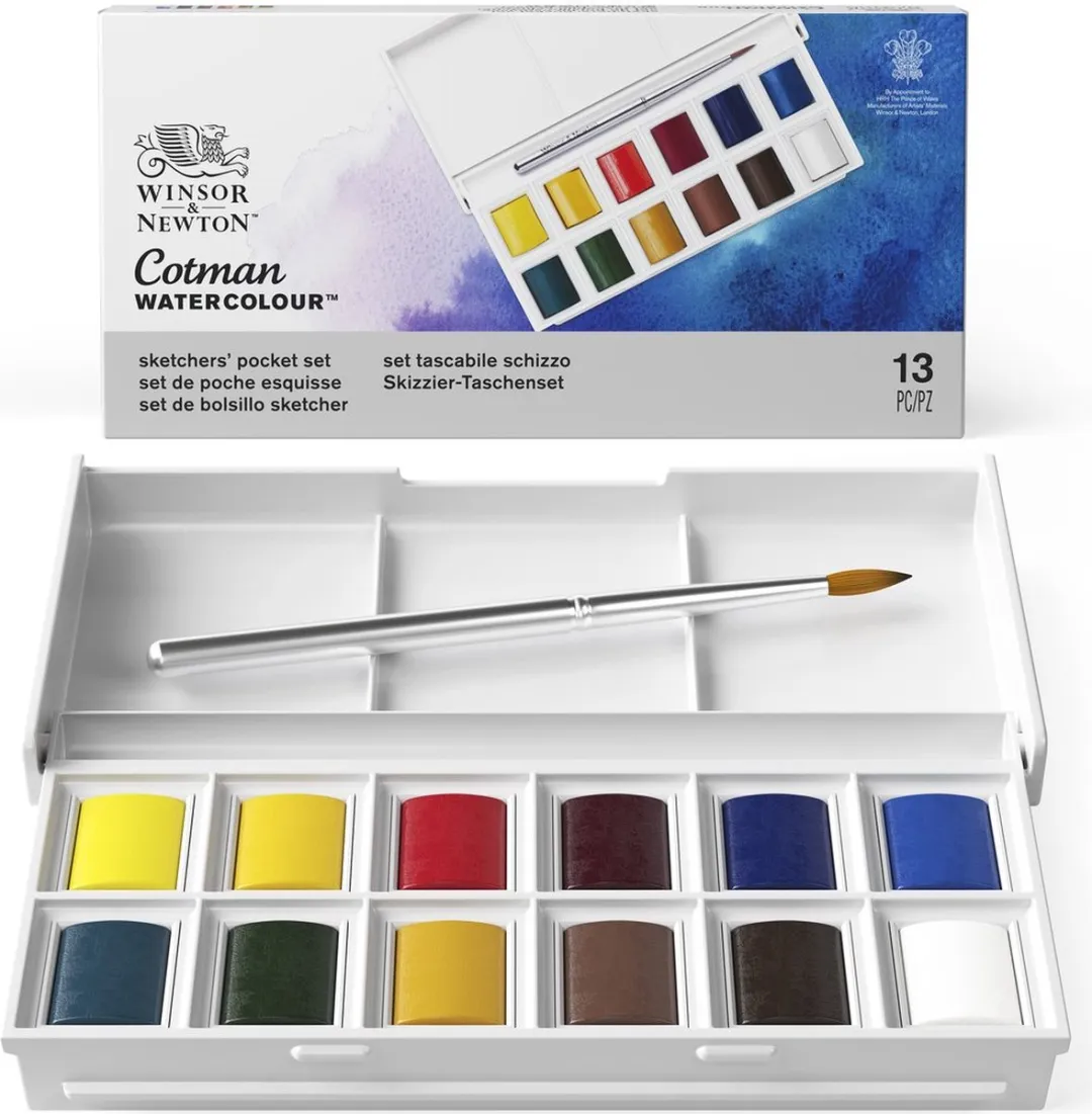Winsor & Newton Cotman Sketchers’ Pocket Aquarelset 12 Kleuren