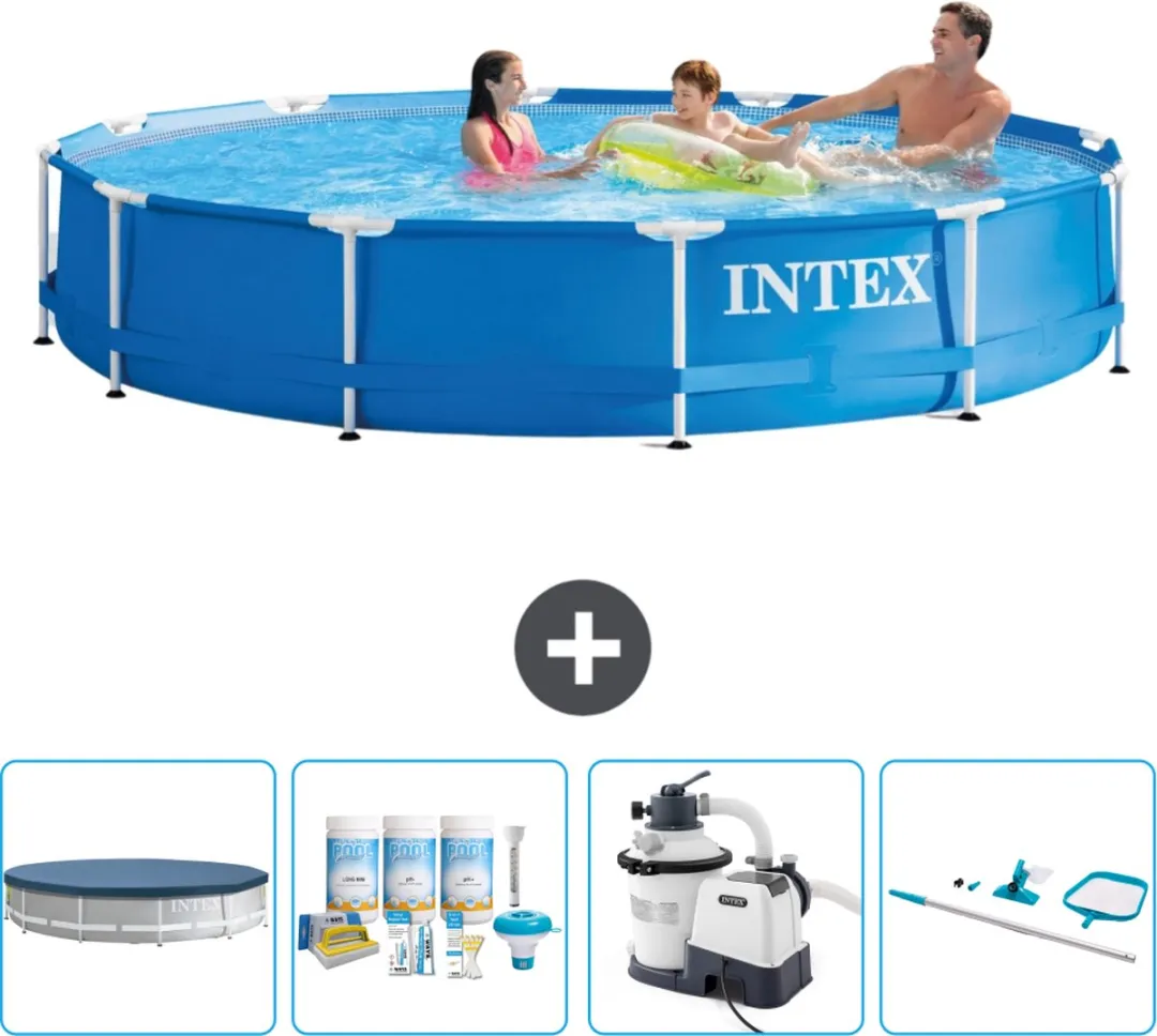 Intex 28210NP-Blauw Rond Frame Zwembad 366x76cm