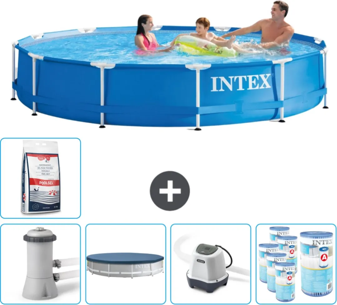 Intex 28212GN-Blauw Rond Frame Zwembad 366x76cm