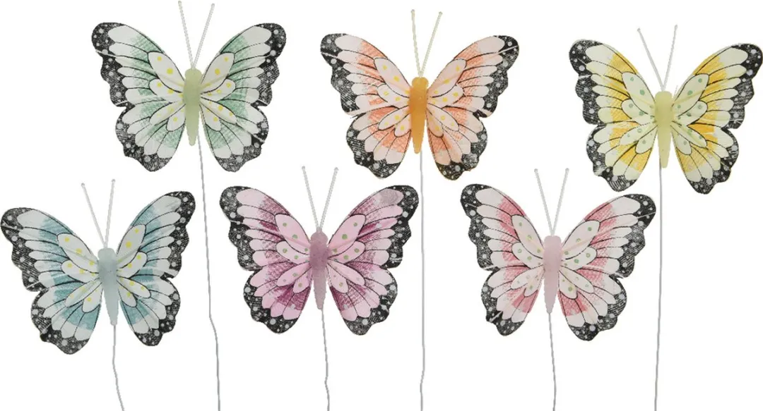 Decoris Kleurrijke Vlinders Draadversiering