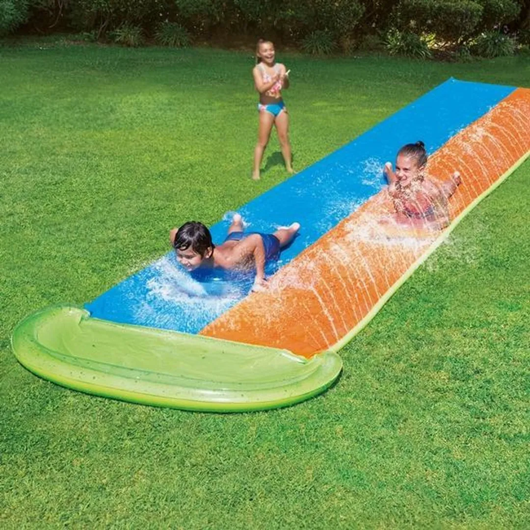 2 Persoons Waterglijbaan Racer 549 cm - Waterspeelgoed - Dubbele Glijbaan