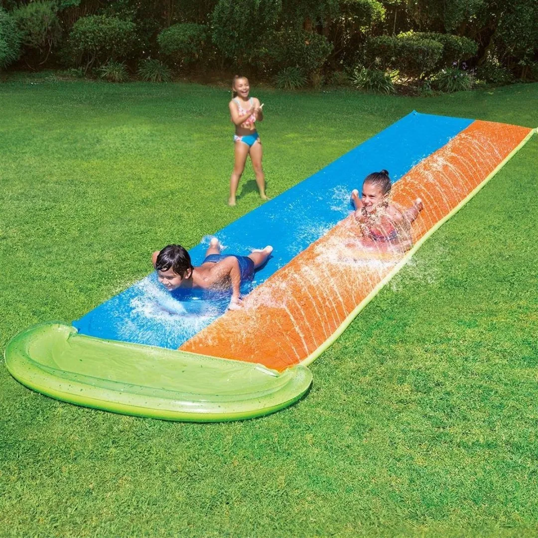 2 Persoons Waterglijbaan Racer 549 cm - Waterspeelgoed - Dubbele Glijbaan