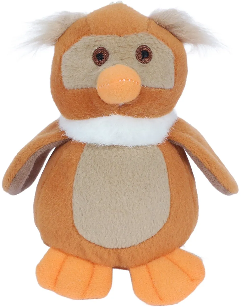 PIA Soft Toys Pluche Uil Knuffel 13cm - Beige/Bruin/Oranje/Wit