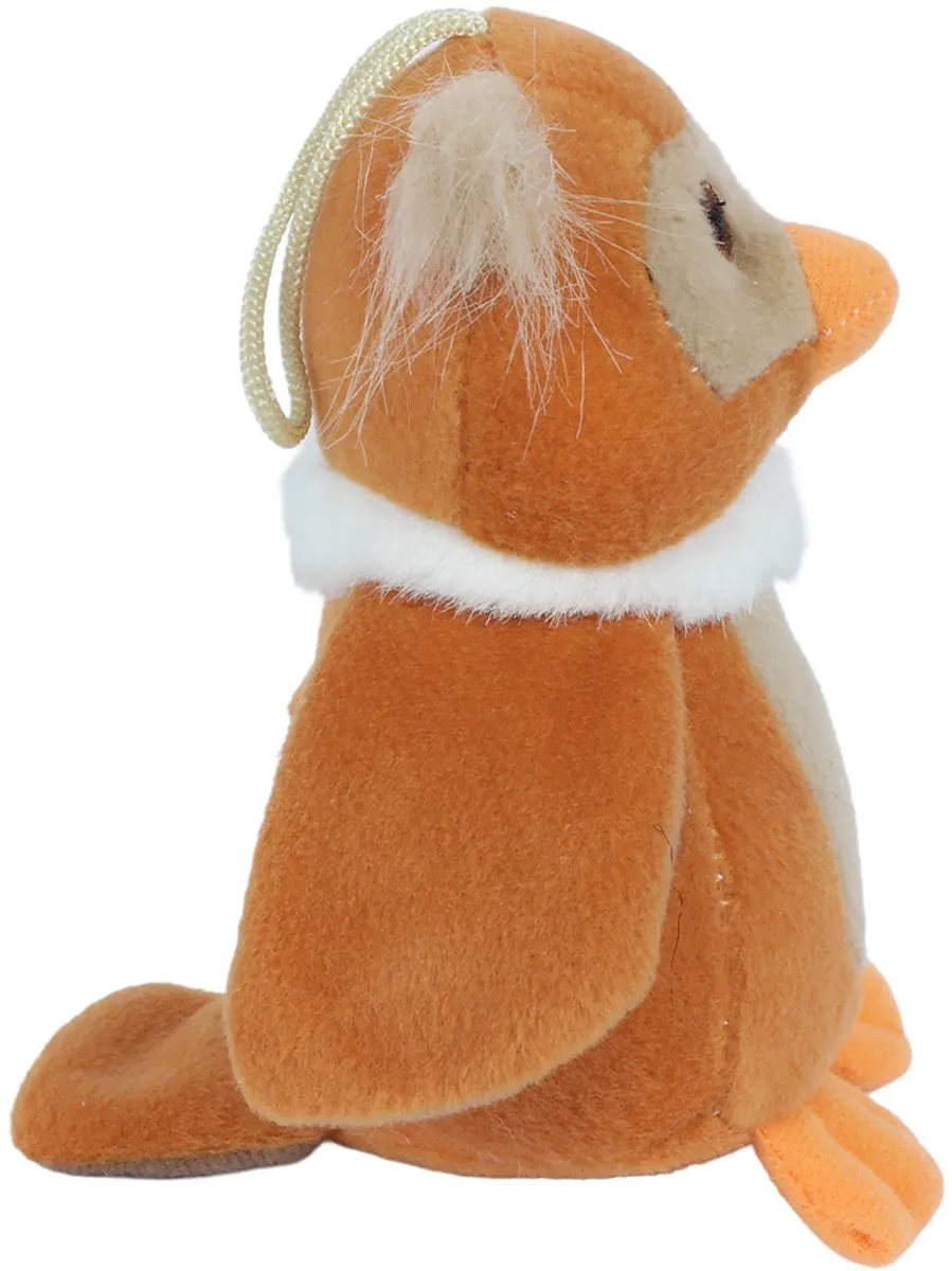 PIA Soft Toys Pluche Uil Knuffel 13cm - Beige/Bruin/Oranje/Wit