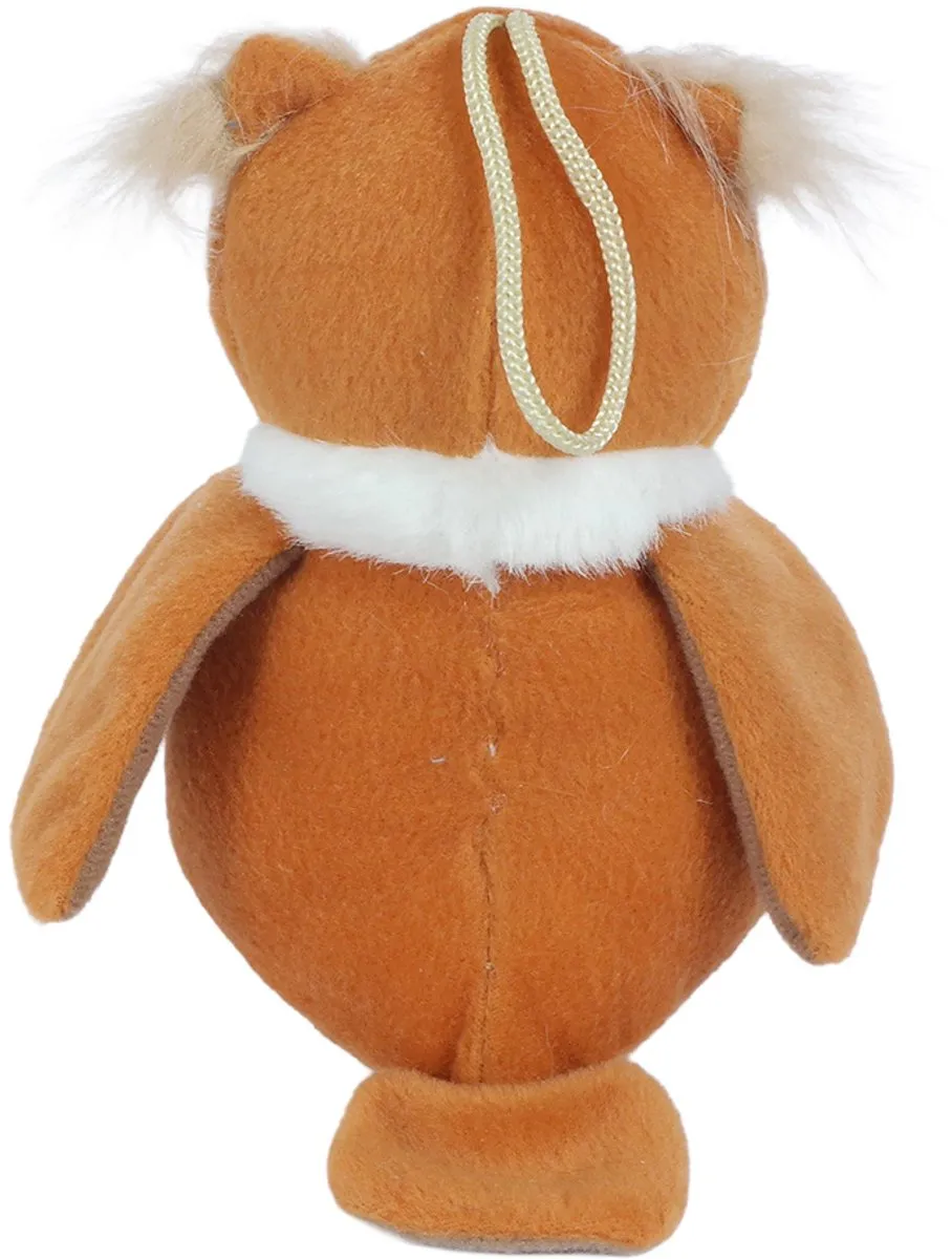 PIA Soft Toys Pluche Uil Knuffel 13cm - Beige/Bruin/Oranje/Wit