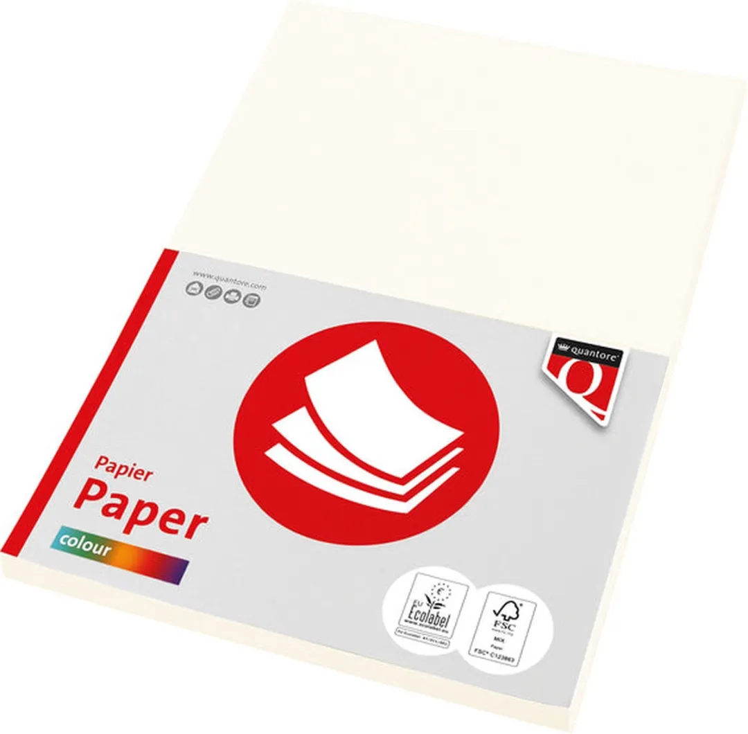 Quantore Colour A4 Kopieerpapier 160gr - 50 Vel Roomwit