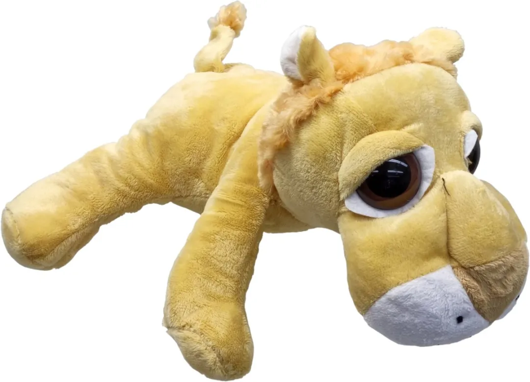 UNITOYS – Leeuw Leo – Liggend met grote ogen – 28cm – Okergeel