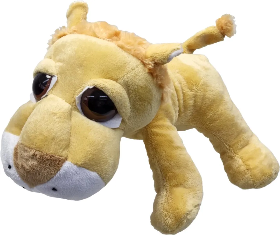 UNITOYS – Leeuw Leo – Liggend met grote ogen – 28cm – Okergeel