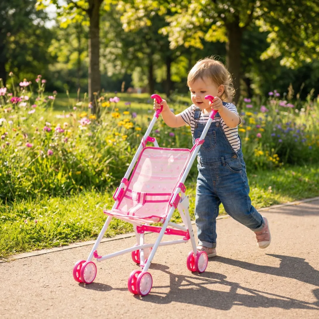 Eddy Toys Poppenwagen Roze