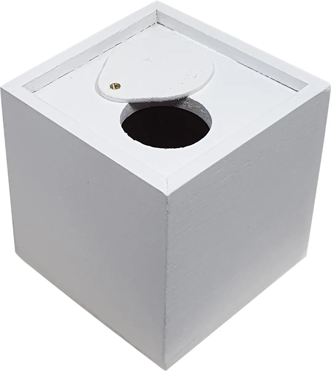 Creativ Company Houten Spaarpot Vierkant - 8,7x8,5x8,6cm - Wit