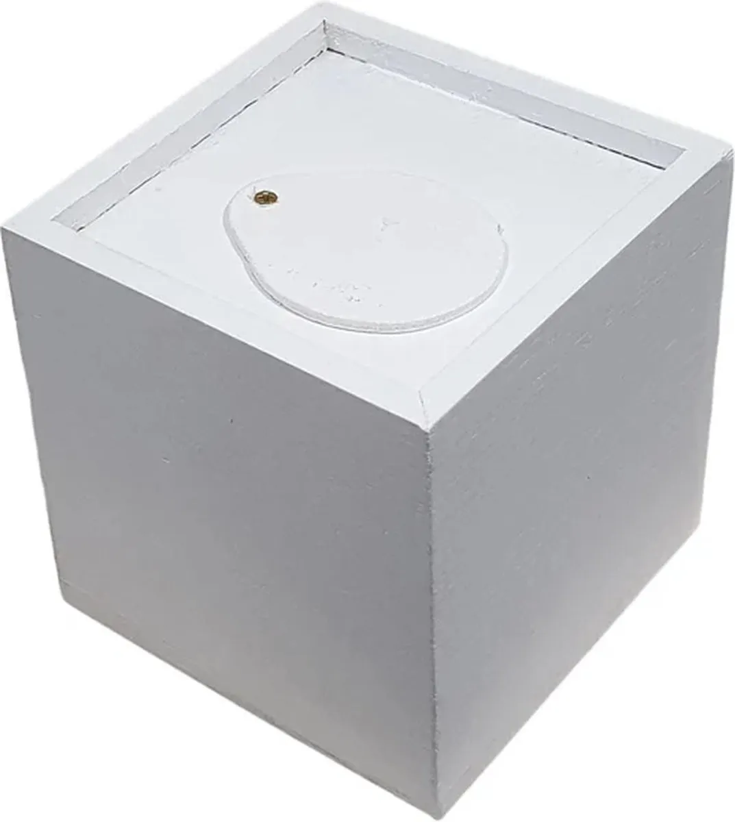 Creativ Company Houten Spaarpot Vierkant - 8,7x8,5x8,6cm - Wit