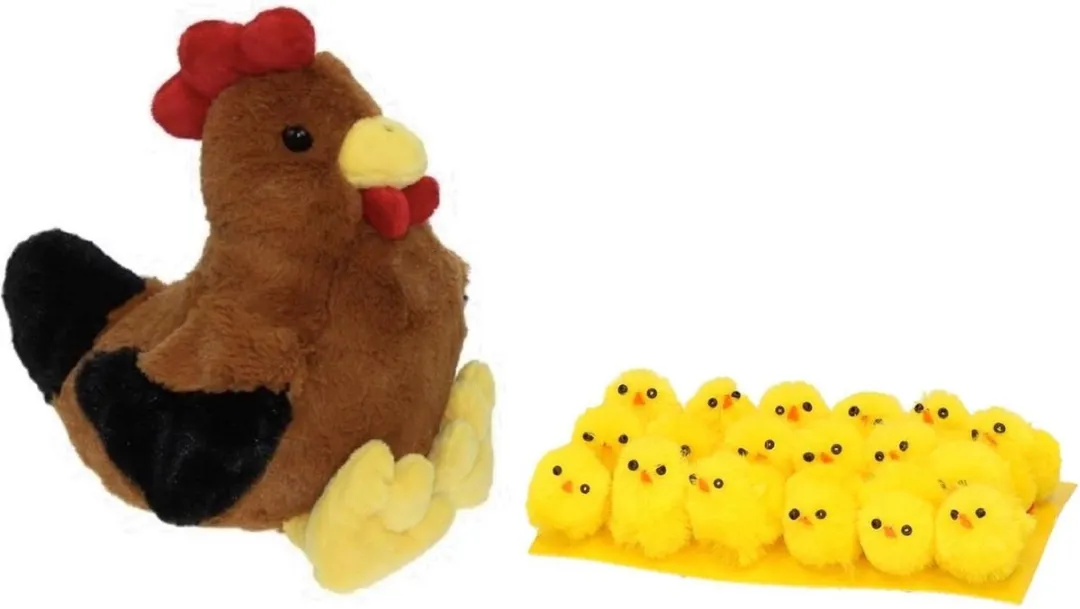 Decoris Pluche Bruine Kippenknuffel