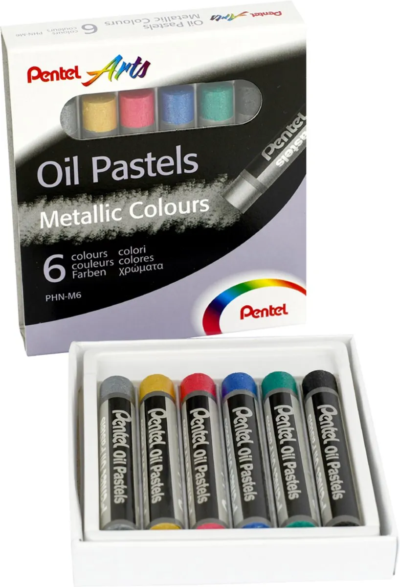 PentelArts Oliepastelkrijt PHN-F6 Metallic Set