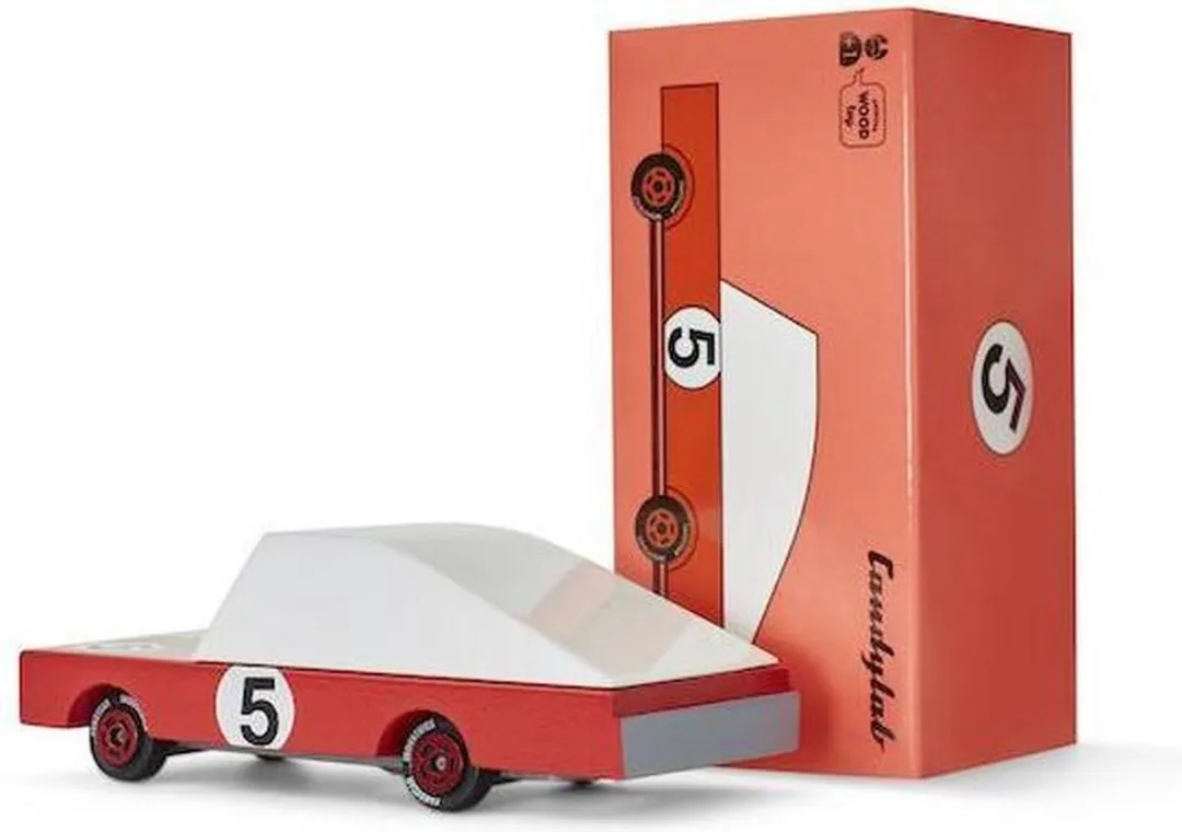 Candylab Candycar World RACER Red #5 CNDF195 - Houten Diecast - 3+