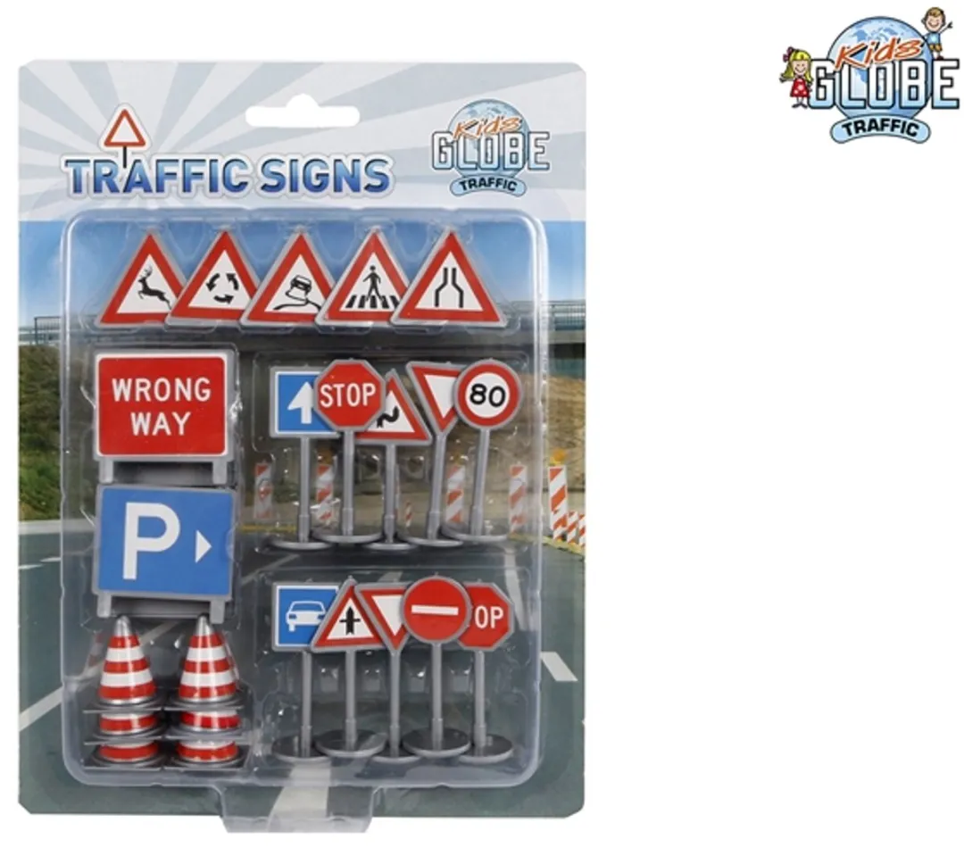 Kids Globe Verkeersborden 25-delig - Kleurenmix