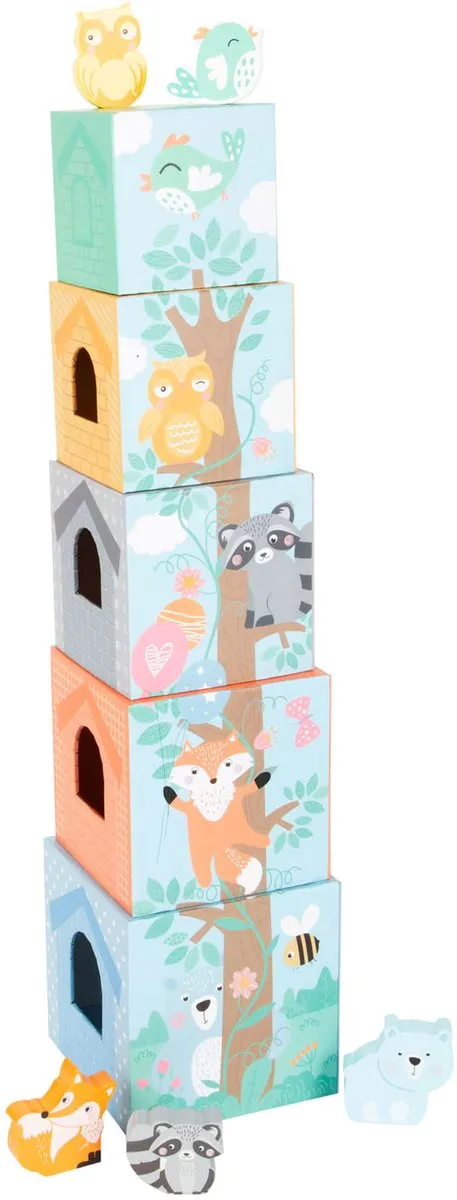 Small Foot Stapeltoren Bosdieren Pastel