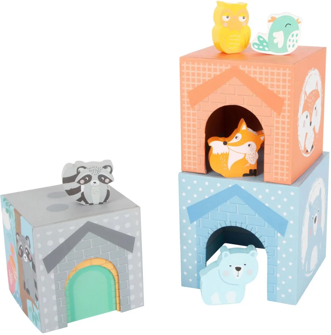 Small Foot Stapeltoren Bosdieren Pastel - 10-delig