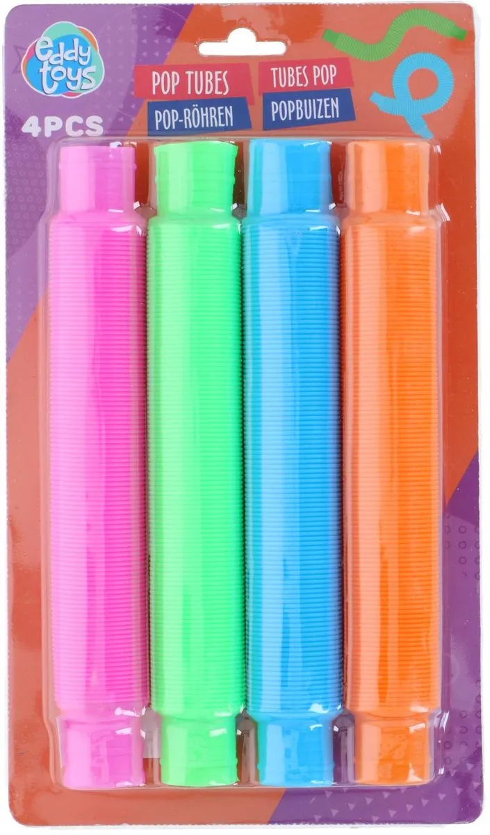 Eddy Toys Pop Tubes 4 Stuks - Multicolor