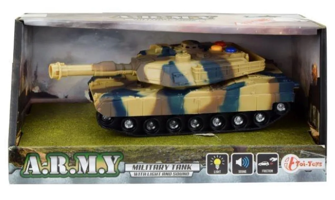 Toi-Toys Militaire Tank 17cm - Groen/Geel