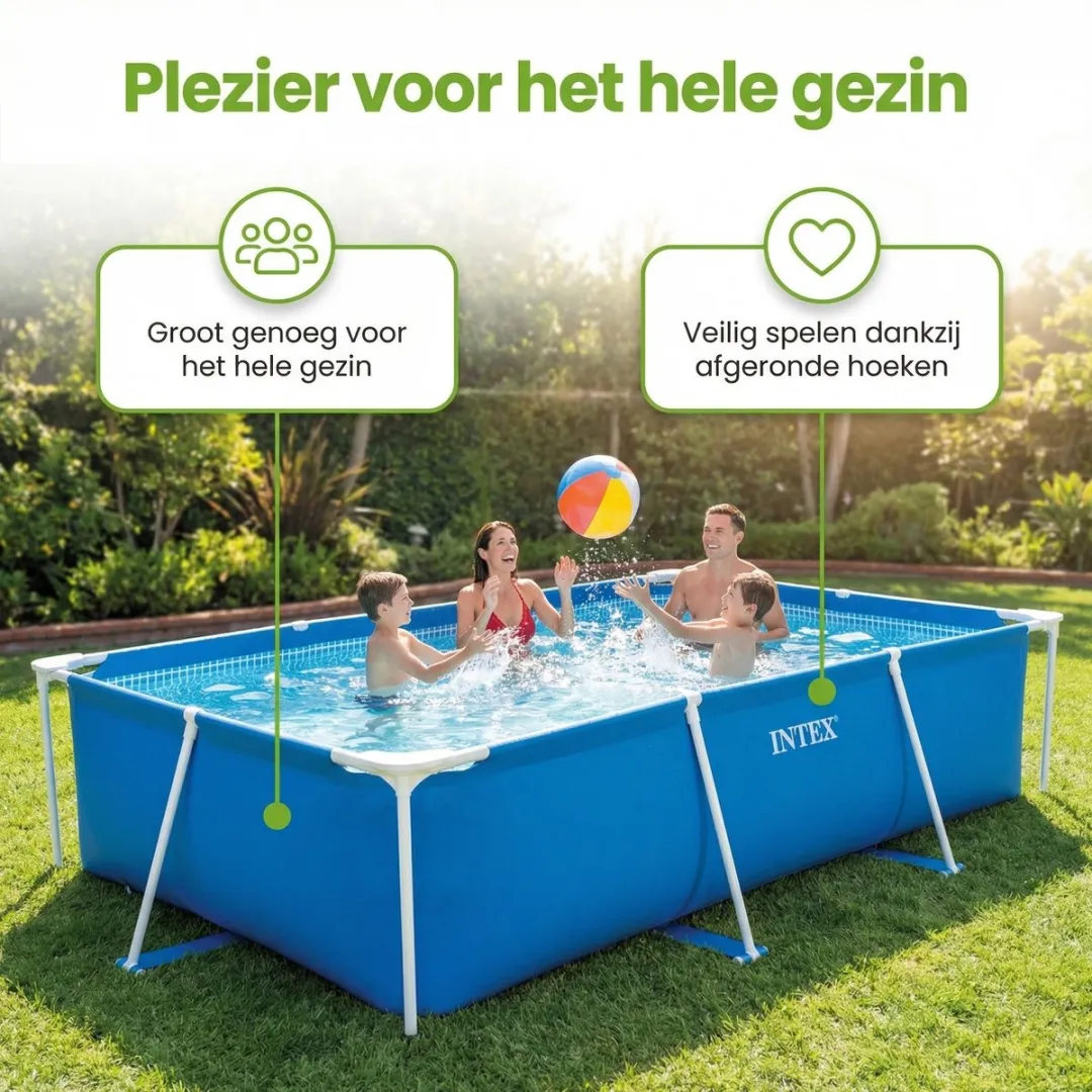 Intex 28273NP-Blauw Rechthoekig Frame Zwembad 450x220x84cm - Blauw