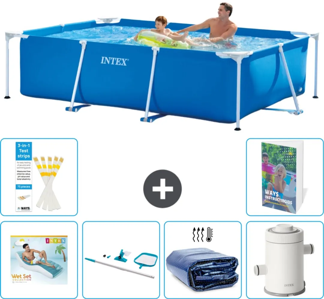 Intex 28271NP-Blauw Rechthoekig Frame Zwembad 260x160cm