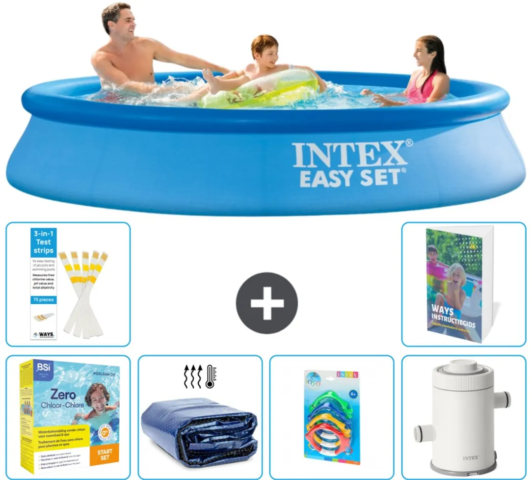 Intex Easy Set Zwembad 305x61cm - Blauw - 7-delig