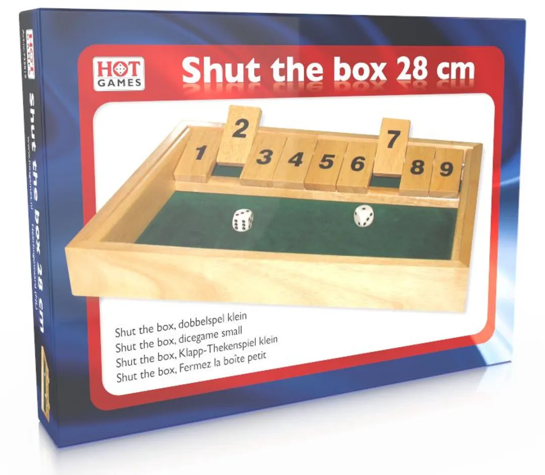 HOT Games Shut the Box 9 Cijfers - 28x20x3cm - Groen Hout