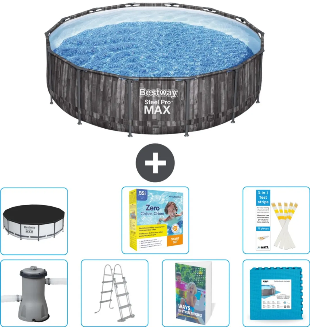 Bestway Steel Pro MAX Zwembad 427x107cm - Grijs