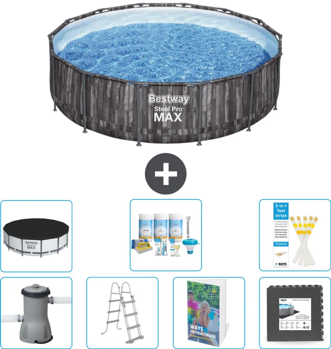 Bestway Steel Pro MAX Zwembad 427x107cm - Grijs