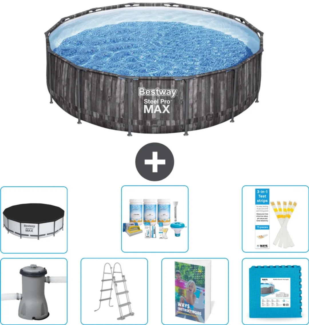 Bestway Steel Pro MAX Zwembad 427x107cm - Grijs