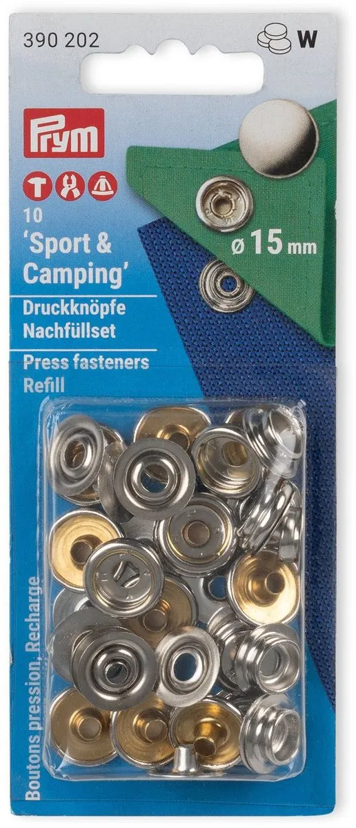 Prym Navullingen Naaivrij Drukknoop 15mm - 10 Stuks - Zilver