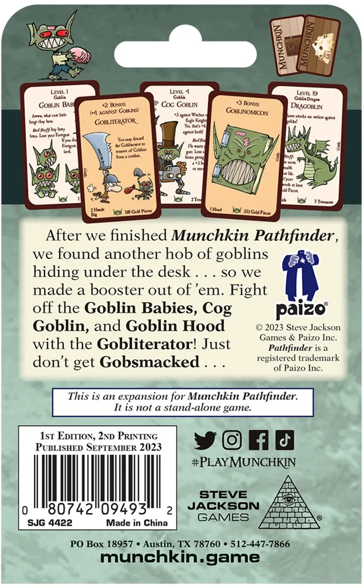 Steve Jackson Games Munchkin Pathfinder Gobsmacked Uitbreiding - 3-6 Spelers