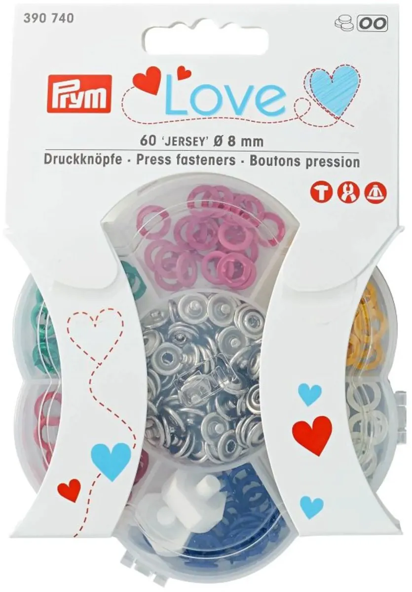 Prym Love Jersey Drukknopen Set 60 Stuks - 6 Kleuren