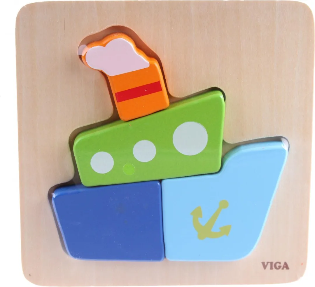 Viga Toys Vormenpuzzel Schip 70-delig - Wit