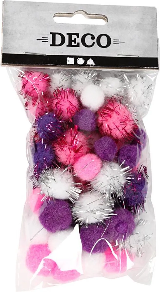 Creativ Company Pompons Paars 15-20mm - 48 Stuks