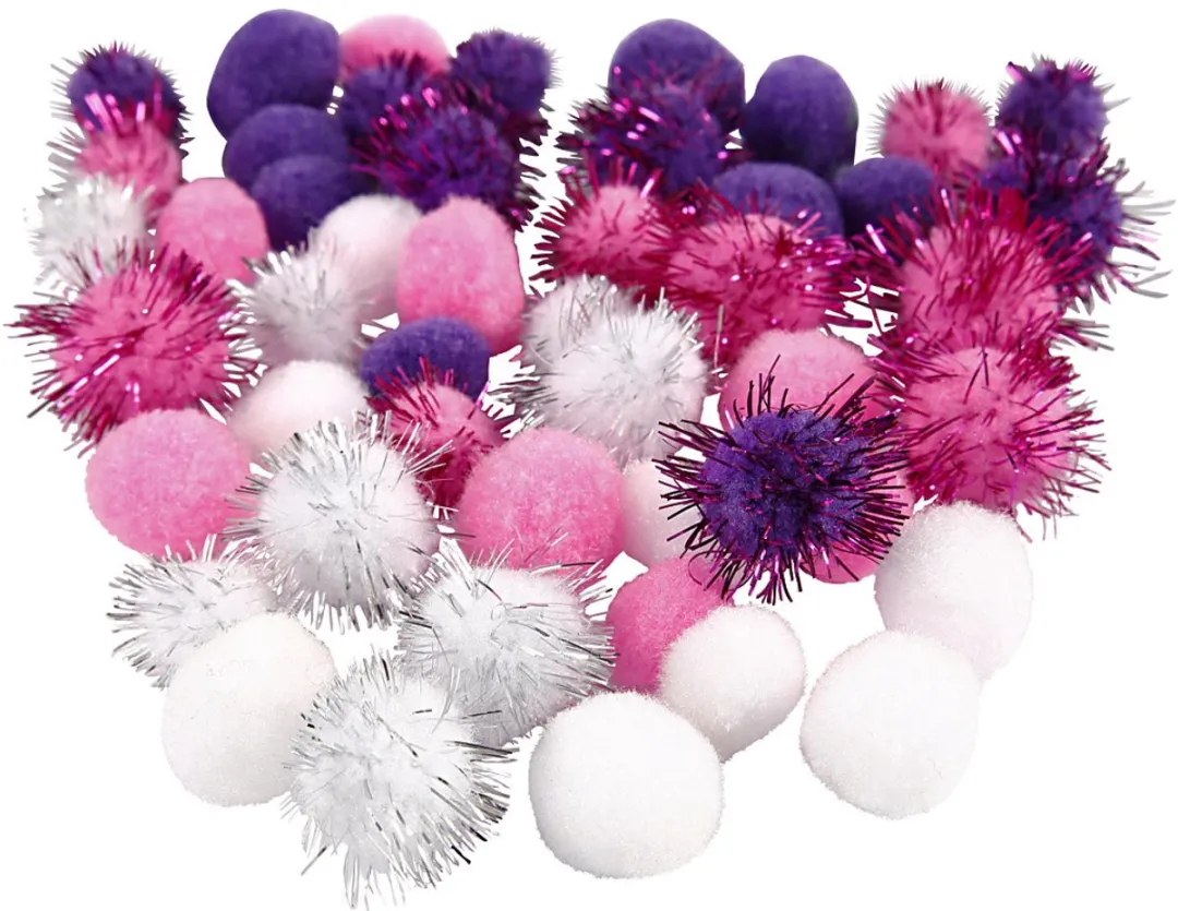 Creativ Company Pompons Paars 15-20mm - 48 Stuks