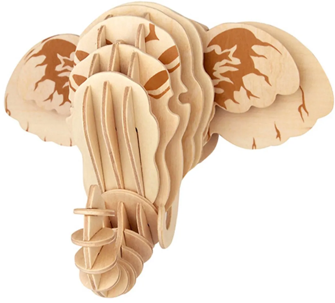 PIA Soft Toys 3D Houten Puzzel Olifant Hoofd