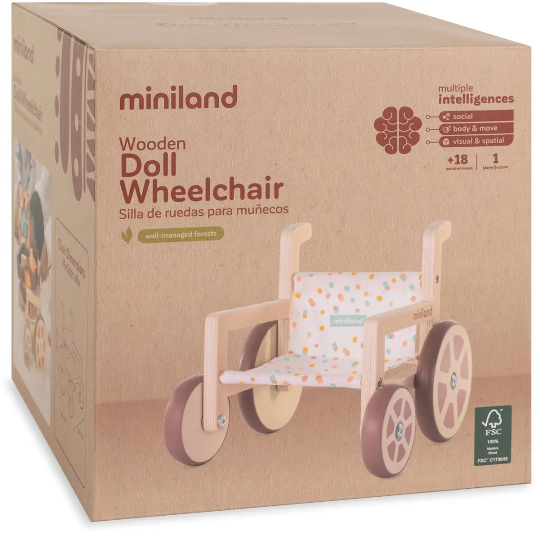 Miniland Rolstoel voor Poppen 8413082311834 - Multicolor