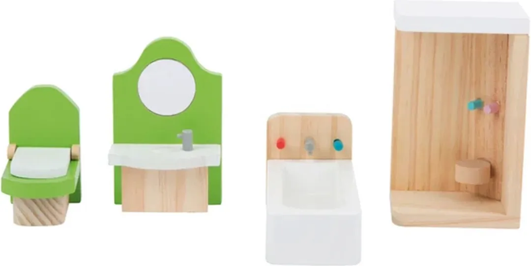 Small Foot Houten Poppenhuis Meubeltjes Badkamer - 4-delig - Wit