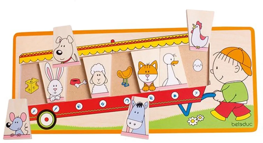 Beleduc Houten Legpuzzel Jonge Dieren 8 Stuks - Multicolor