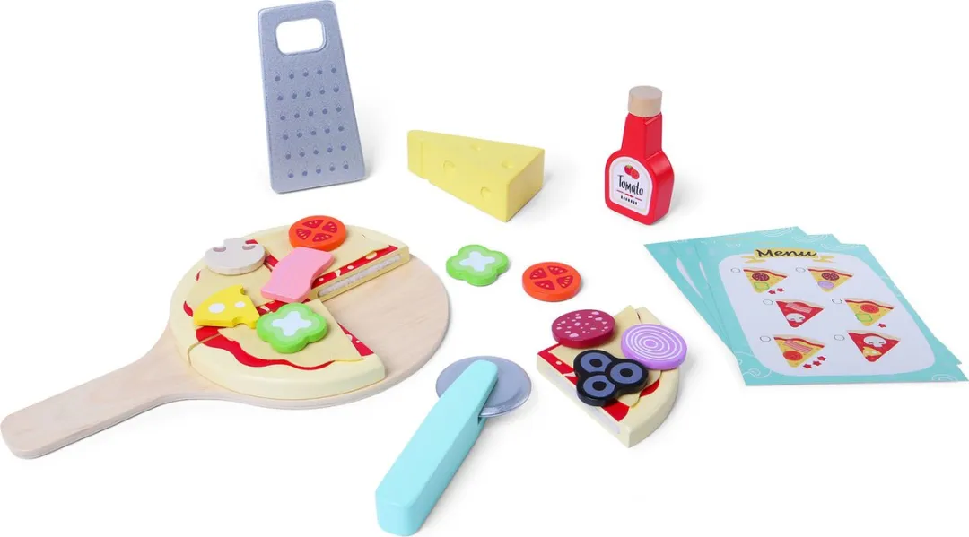 ECOTOYS Houten Pizzeria Speelgoed