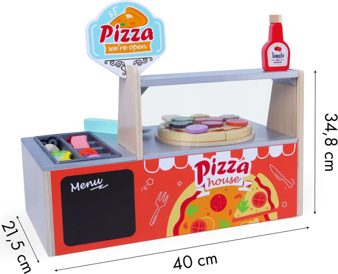 ECOTOYS Houten Pizzeria Speelgoed - Regenboog