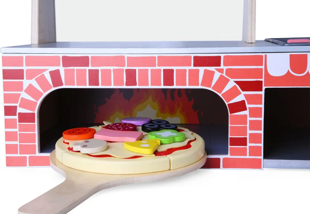 ECOTOYS Houten Pizzeria Speelgoed - Regenboog
