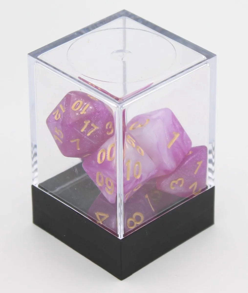 HOT Games Stardust D&D Dobbelstenen Set - 7 Stuks - Paars/Wit