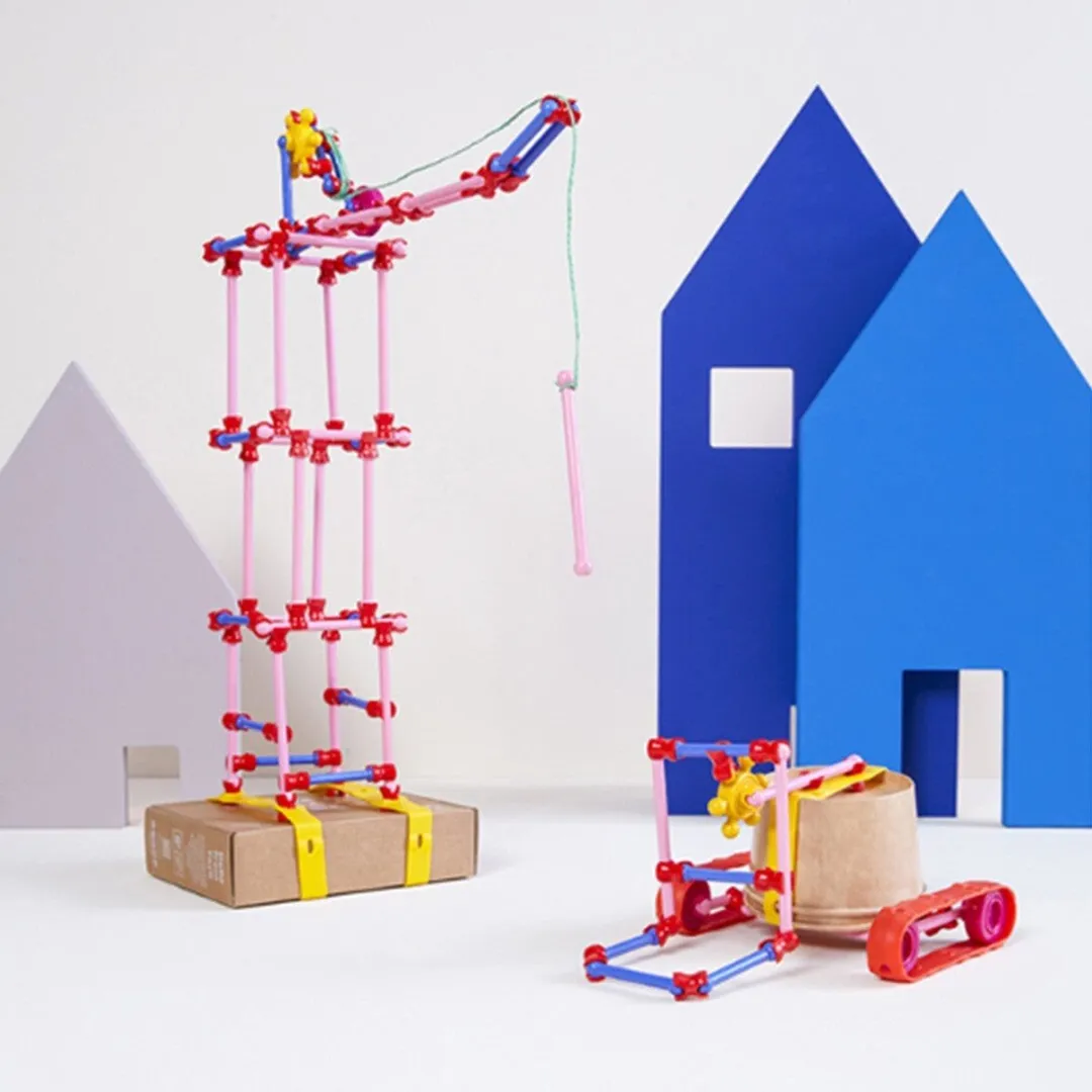 TOYI Inventions STEAM Building Kit - Knutselset van gerecycled kunststof - 92 onderdelen