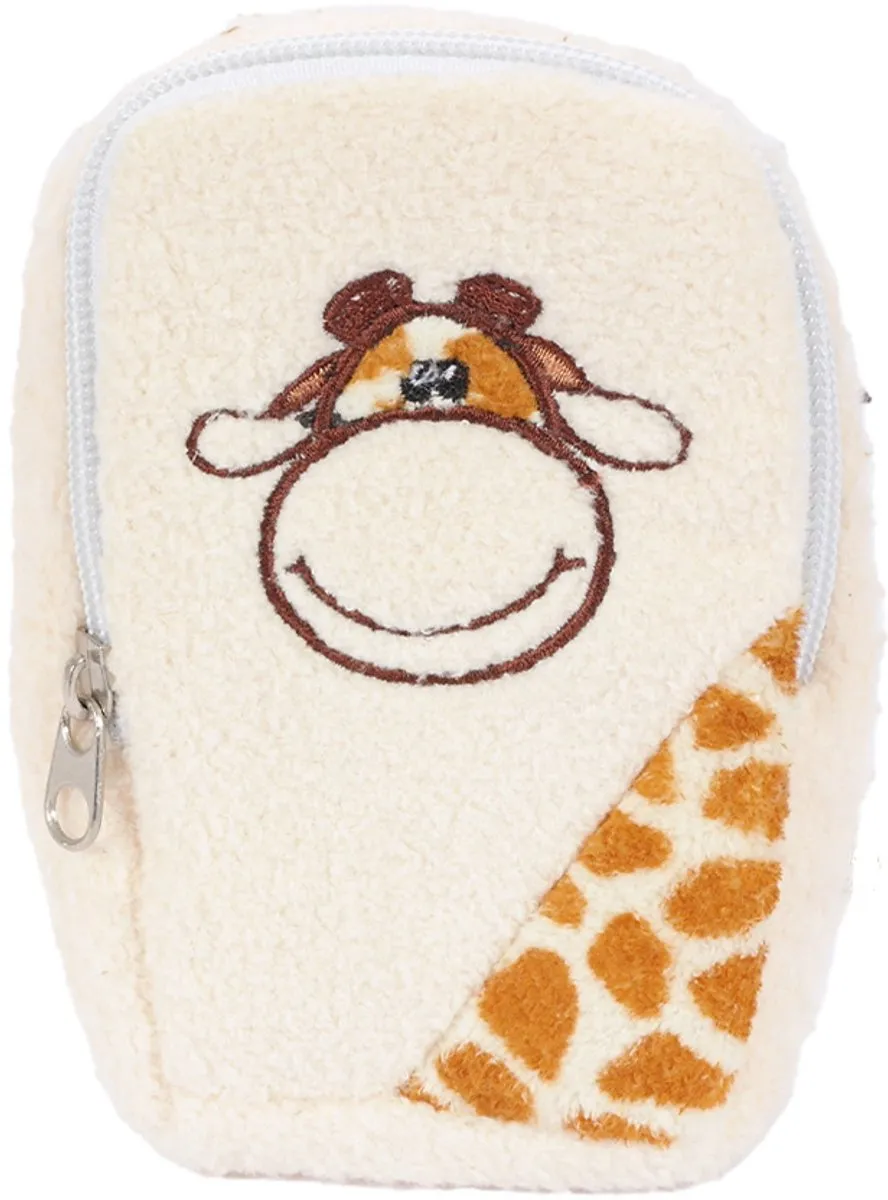 PIA Pluche Giraf Telefoontasje 15cm - Bruin/Beige
