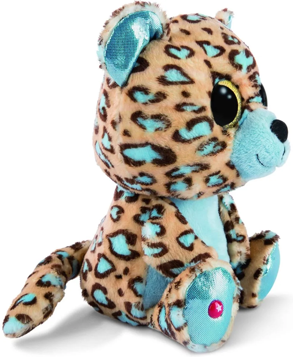 Nici Luipaard Lassi Pluche Knuffel 25cm - Beige/Blauw