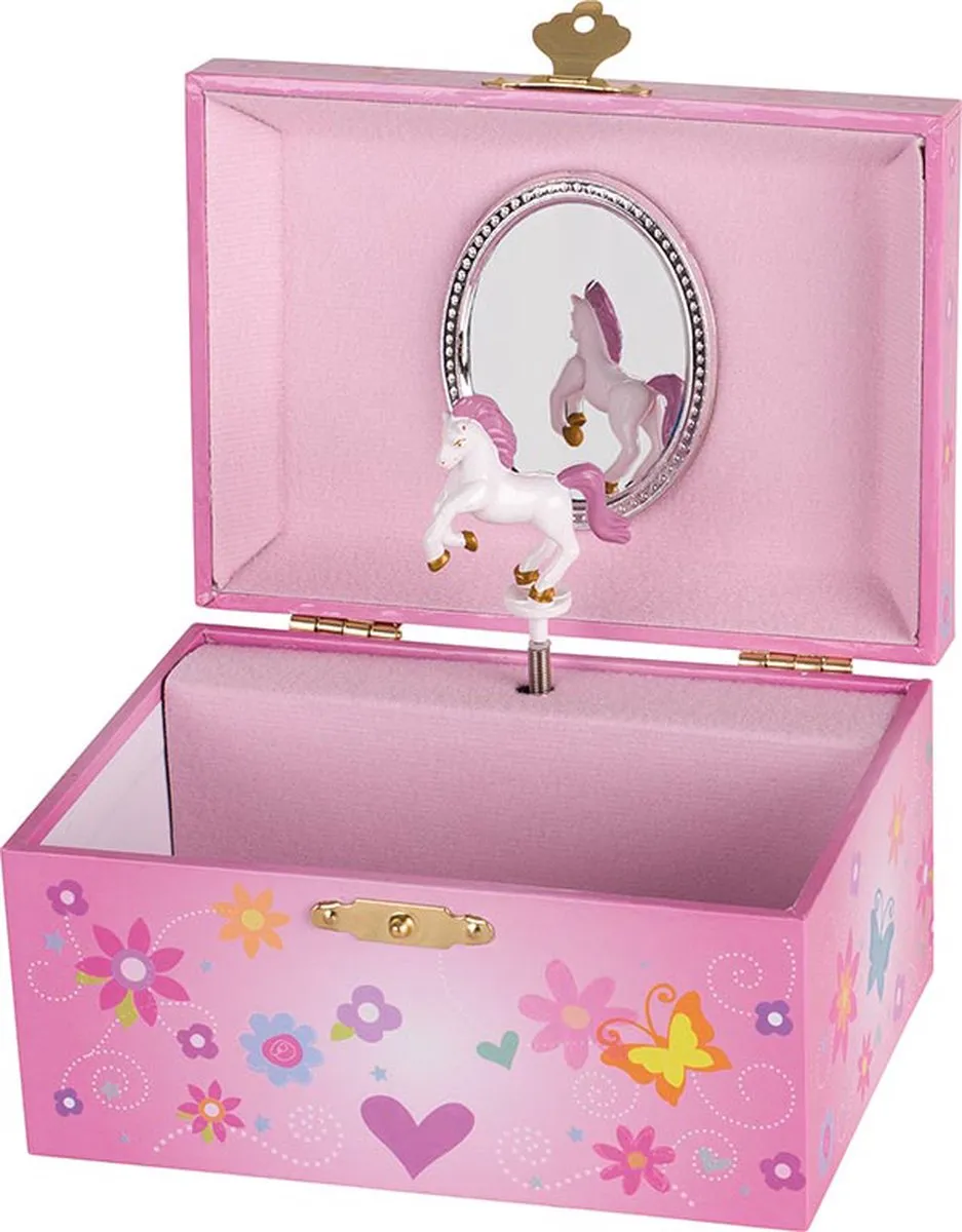 Goki Muziekdoos EENHOORN - Roze - 15x11x9cm