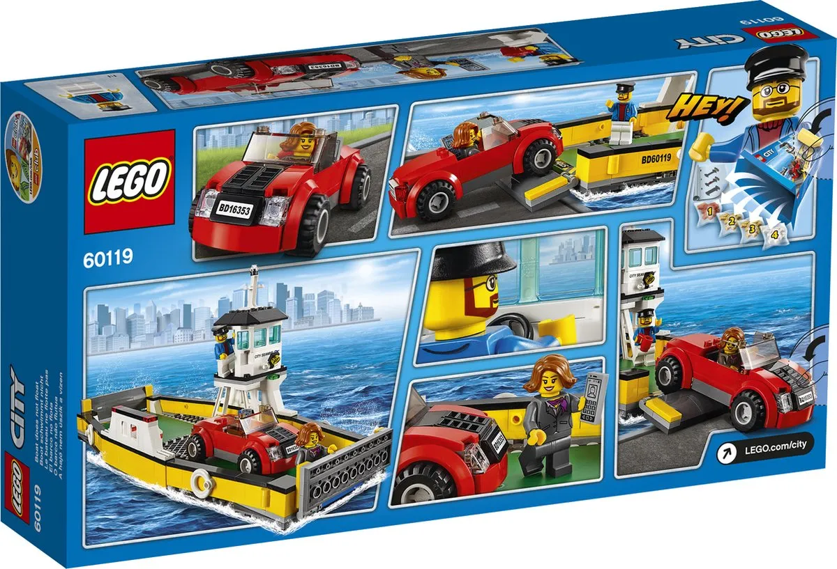 LEGO City 60119 Veerpont - 301 Stukken - 2 Minifiguren - Blauw