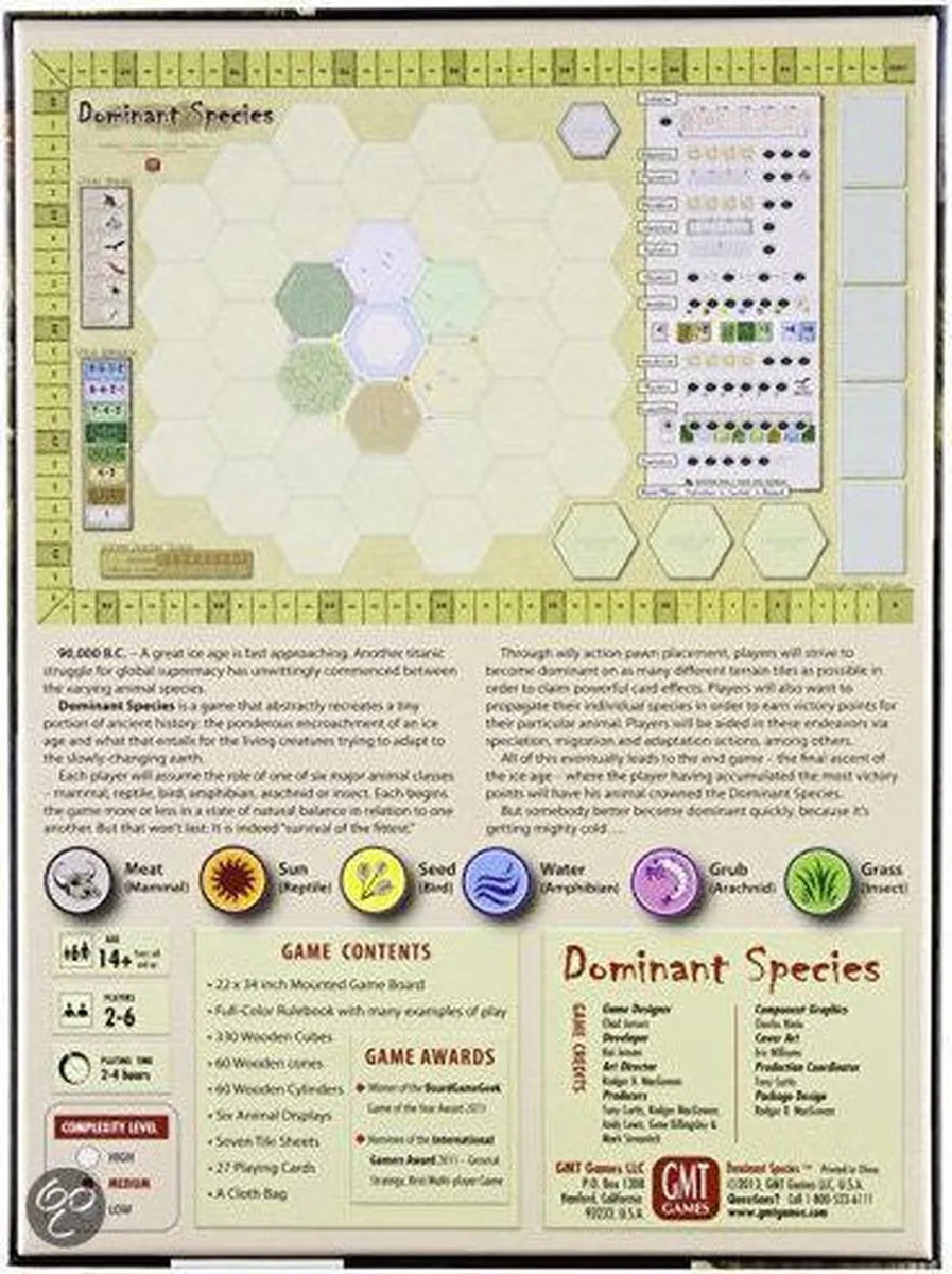 GMT Games Dominant Species - Strategisch bordspel over de ijstijd